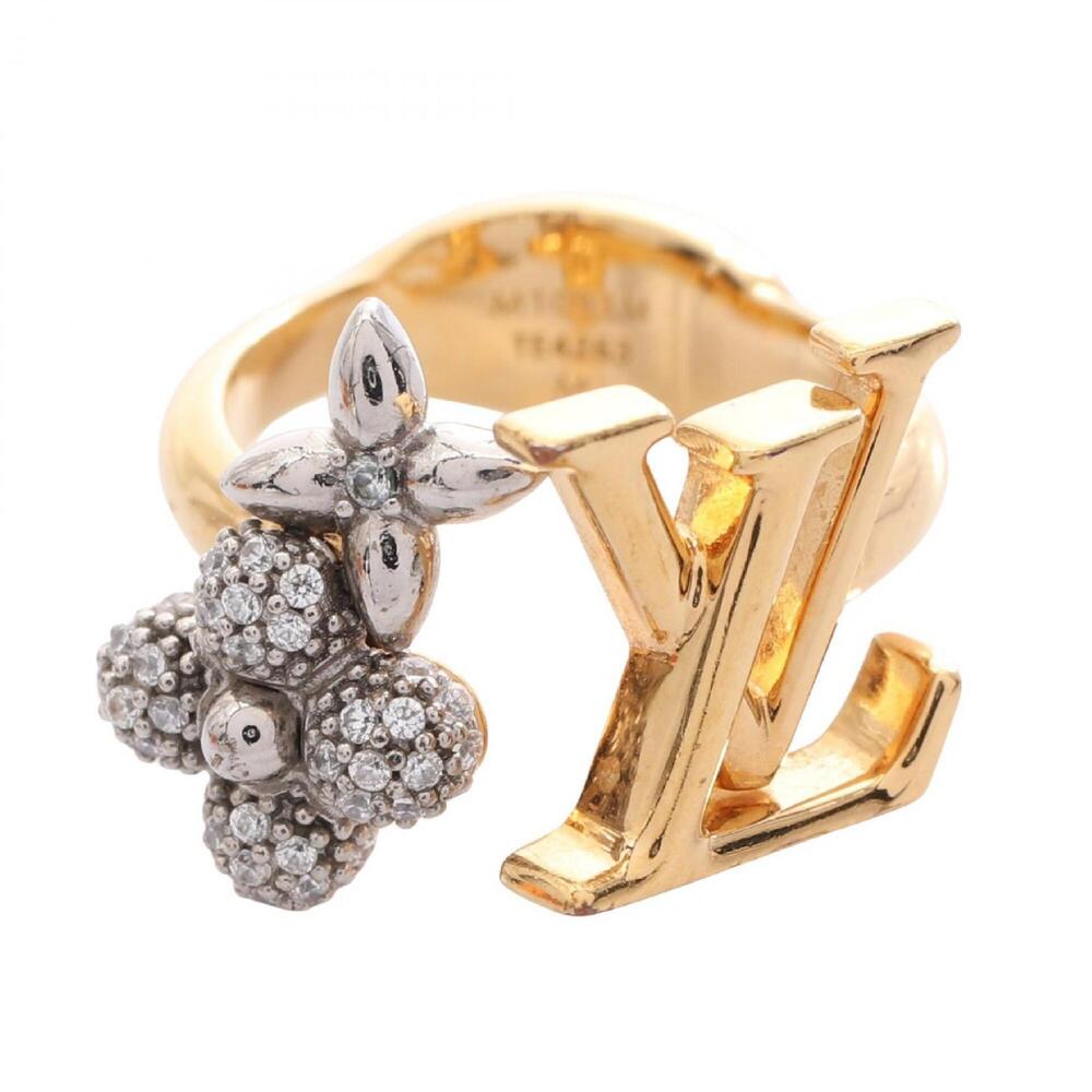 Louis Vuitton LV Glam Ring - Gold Plated Metal Rhinestone Women's Gold, Silve...
